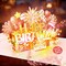 Musical Birthday Card 3D Pop Up with Light Blow Out LED Candle and Plays Happy Birthday Music Surprise Greeting Cards Gifts for Women Rose Gold